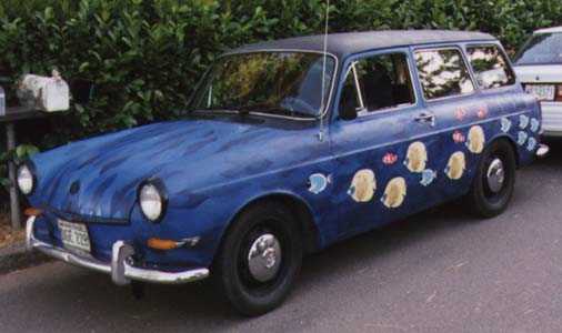 Don Ehlan and his cool blue '67 VW Squareback, The Aquamobile.