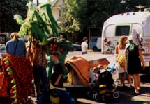 Some costumed people for the parade