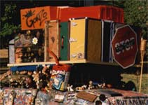 This may look like a lot of differant trunks, but it is one large chamber that can be accessed from inside of the car roof