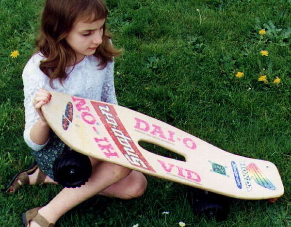 My middle Daughter Hope with my skate board